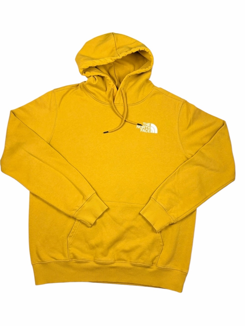 The North Face Men’s Gold Yellow Logo Pullover Mid-Weight Hoodie Sweatshirt (L)